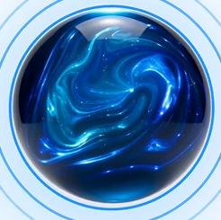Glowing blue Lexi AI orb